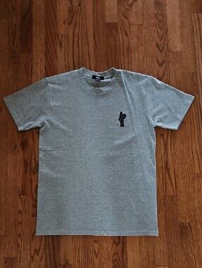 Gray Skeleton TRUE Brand Embroidered T-Shirt Men's Medium, NWOT